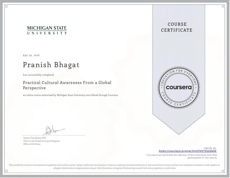 certificate for practical cultural awareness from a global perspective — Michigan State
