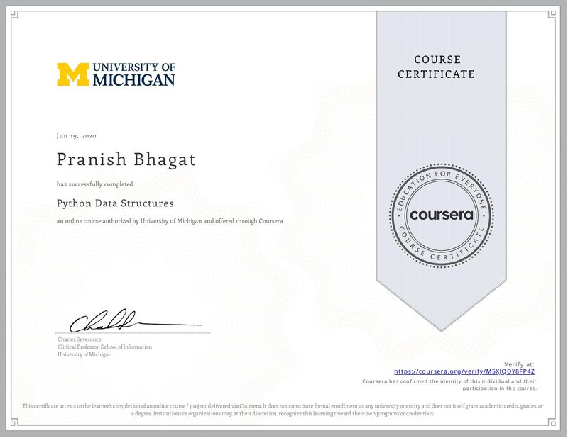 certificate for python data structures — University of Michigan